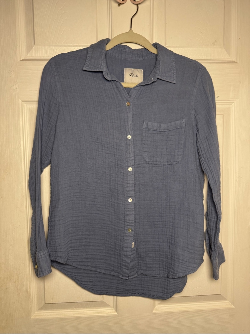 Rails True Blue Ellis Cotton Button Down Shirt Women’s Small Business Casual - Picture 2 of 14